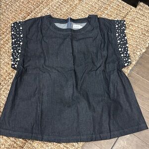 Shop the mint Denim Top with embellished Sleeves